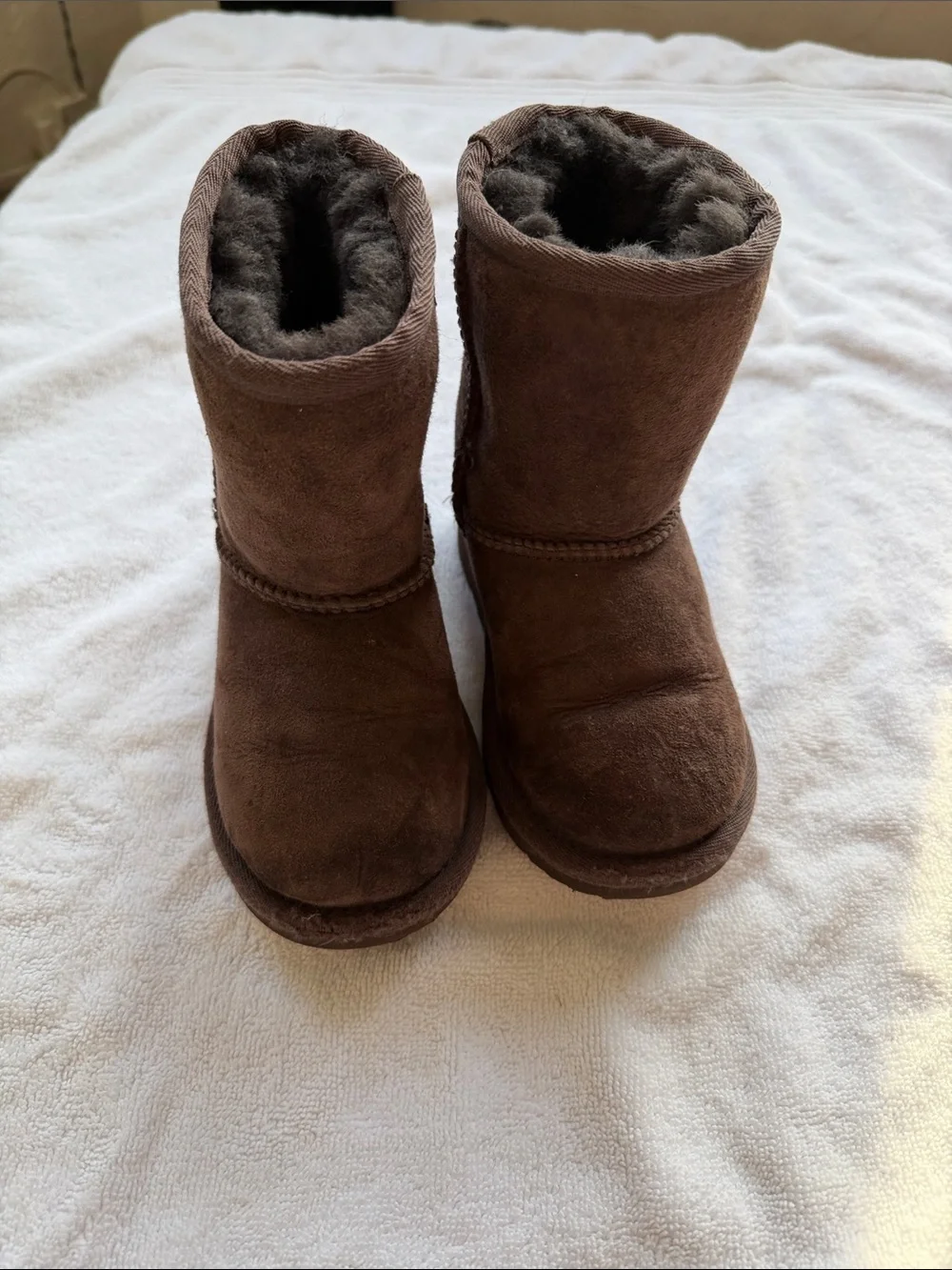 UGG Kids Brown Suede Shearling Boot